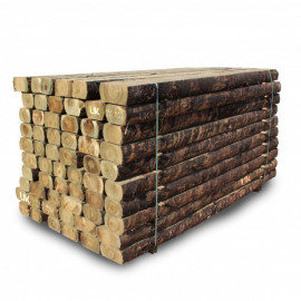 New Rustic Green Log Garden Sleepers - 2400 x 150 x 100mm